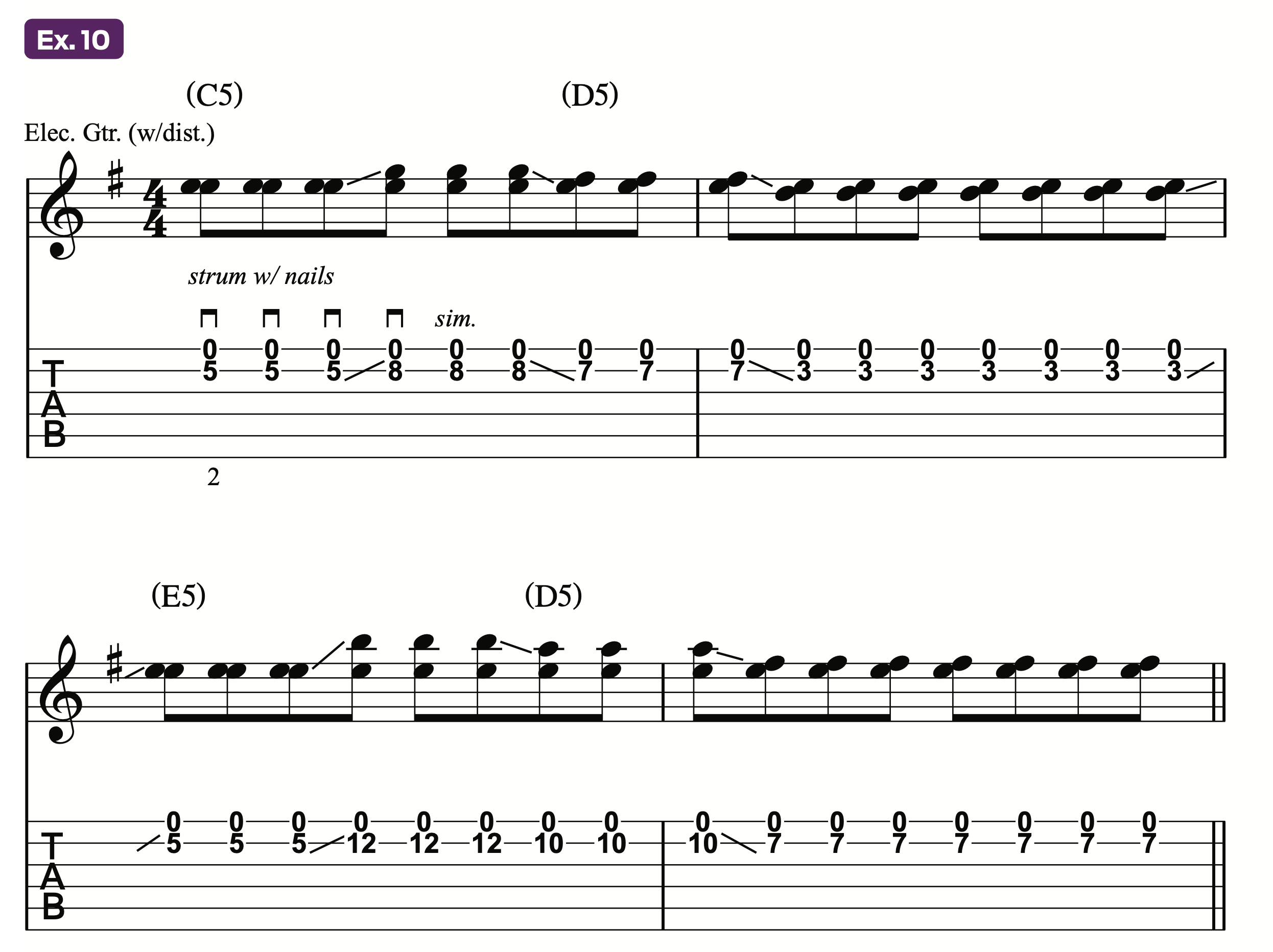 A lesson in fingerstyle – Ex. 10