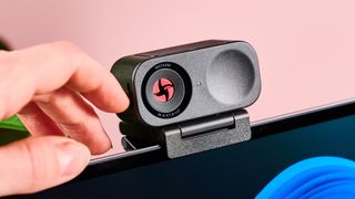 Insta360 Link 2C with shutter partially closed