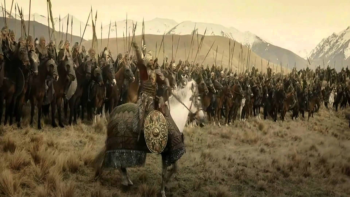 The Rohirrim charge in The Lord of the Rings: The Return of the King