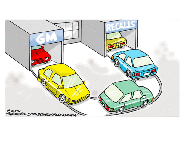 Editorial cartoon GM recalls