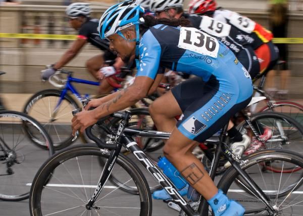 With bike technology changing so rapidly, this rider's Ti (Titanium) tattoo appears a bit dated.