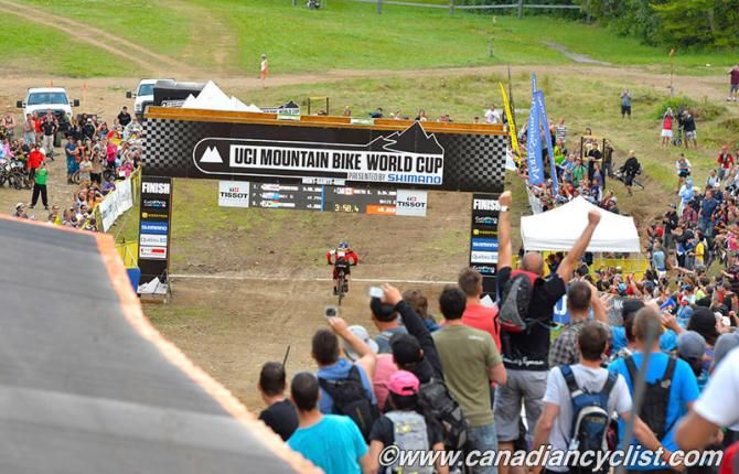 Steve Smith (Can) Devinci Global Racing hits the finishline