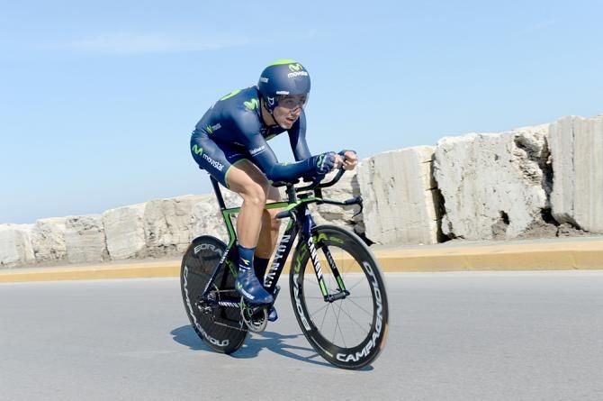 Adriano Malori (Movistar) set the winning time in the TT