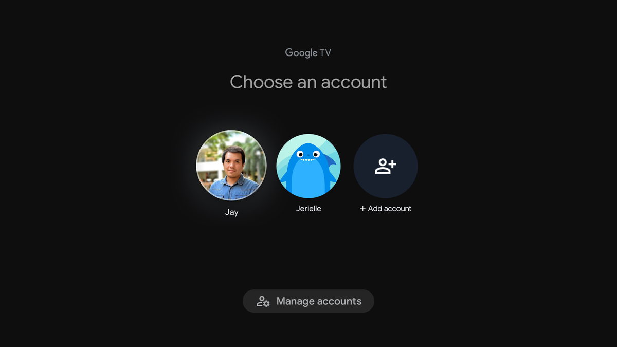 Google TV personalized profiles