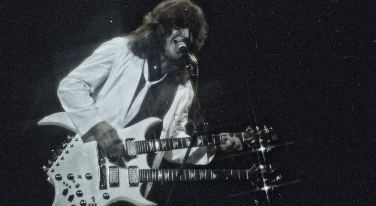 Randy Jackson of Zebra plays his white B.C. Rich electric guitar onstage in 1983; the guitarist says the band are working on a new album