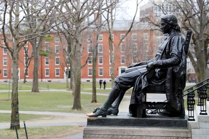 The Harvard University campus is shown on March 23, 2020 in Cambridge, Massachusetts