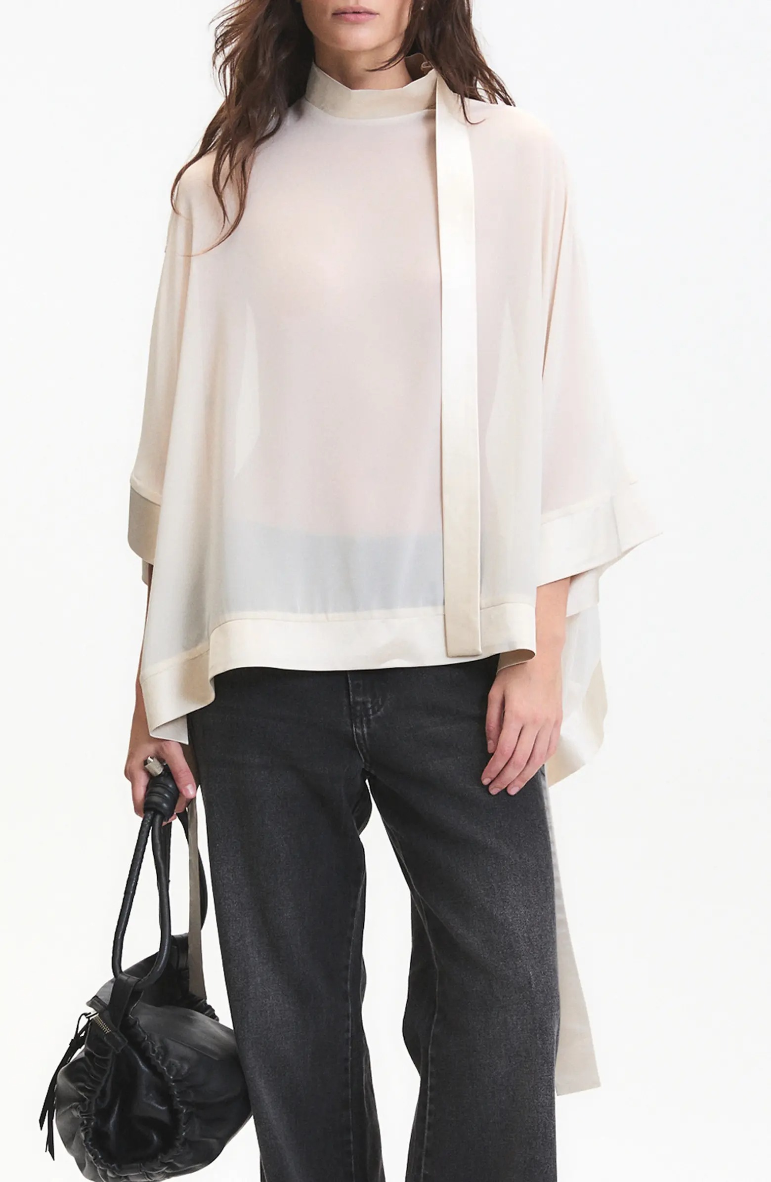 Carter Sheer Mock Neck Top