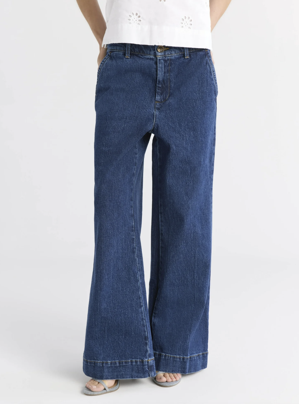 Free Assembly, Free Assembly's Women's Wide Leg Trouser Jeans, 28", 30", and 32" Inseams, Sizes 0-18