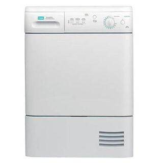 tumble dryer in white colour with white background