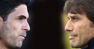 Arsenal manager Mikel Arteta and Tottenham Hotspur manager Antonio Conte