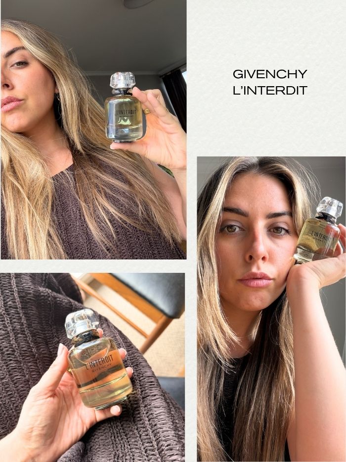 Shannon Lawlor holding Givenchy L'Interdit