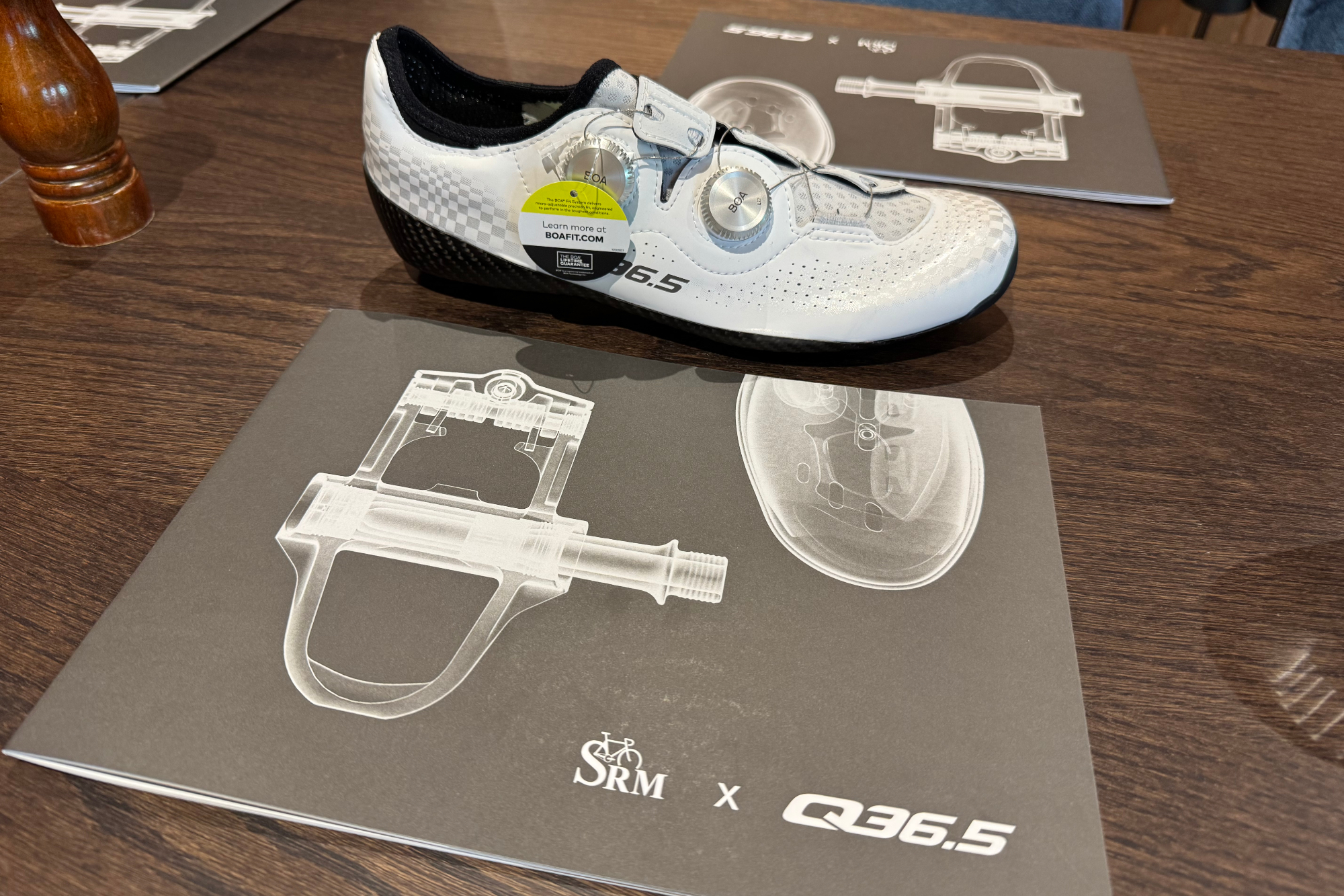 Q36.5 / SRM low stack pedal and shoe system