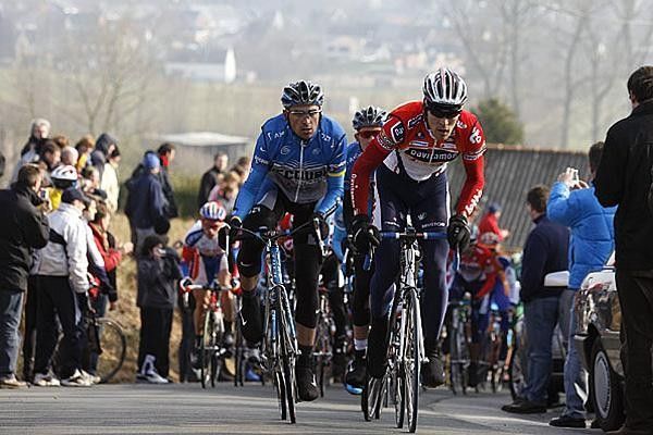 The lead group including Boonen at Leberg