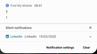 notification 1 sur smartphone Samsung Galaxy