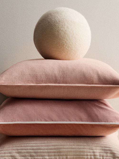 Linen-blend cushion cover