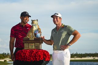 Hovland celebrates with Tiger