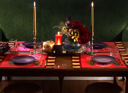 A Christmas place setting