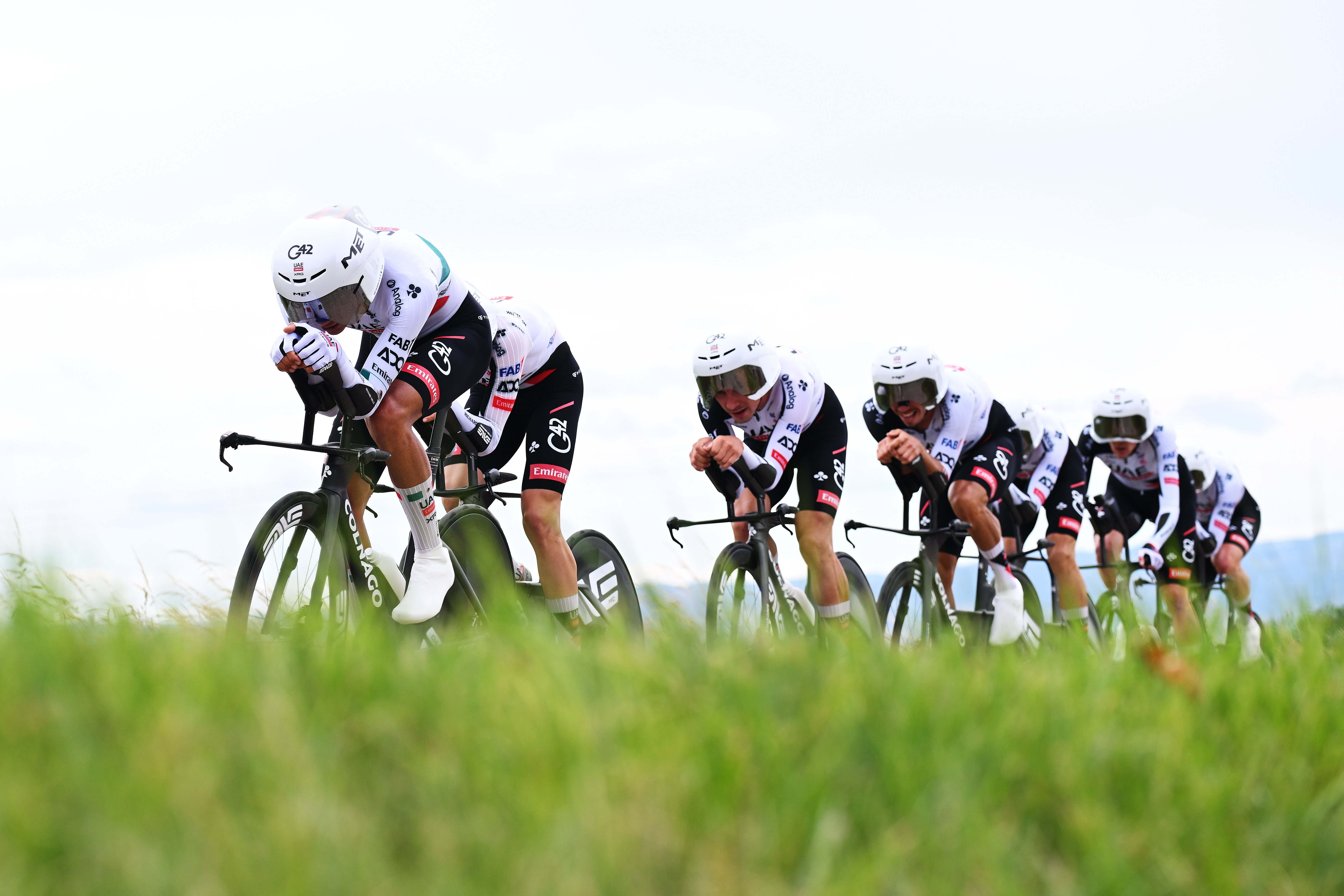 UAE Team Emirates-XRG in a time trial