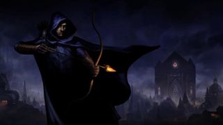 Thief: The Dark Project Remastered promo image - Garrett drawing a bow with a fire arrow
