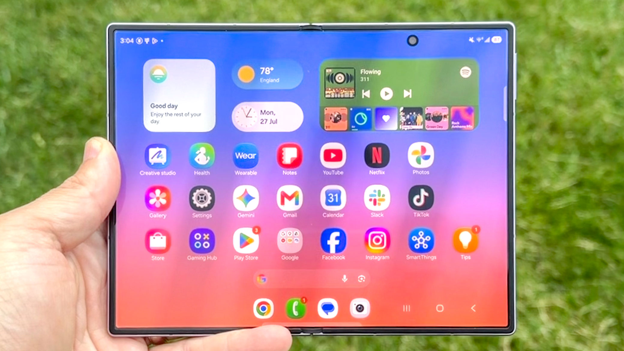 Galaxy Z Fold 8 shown held in-hand