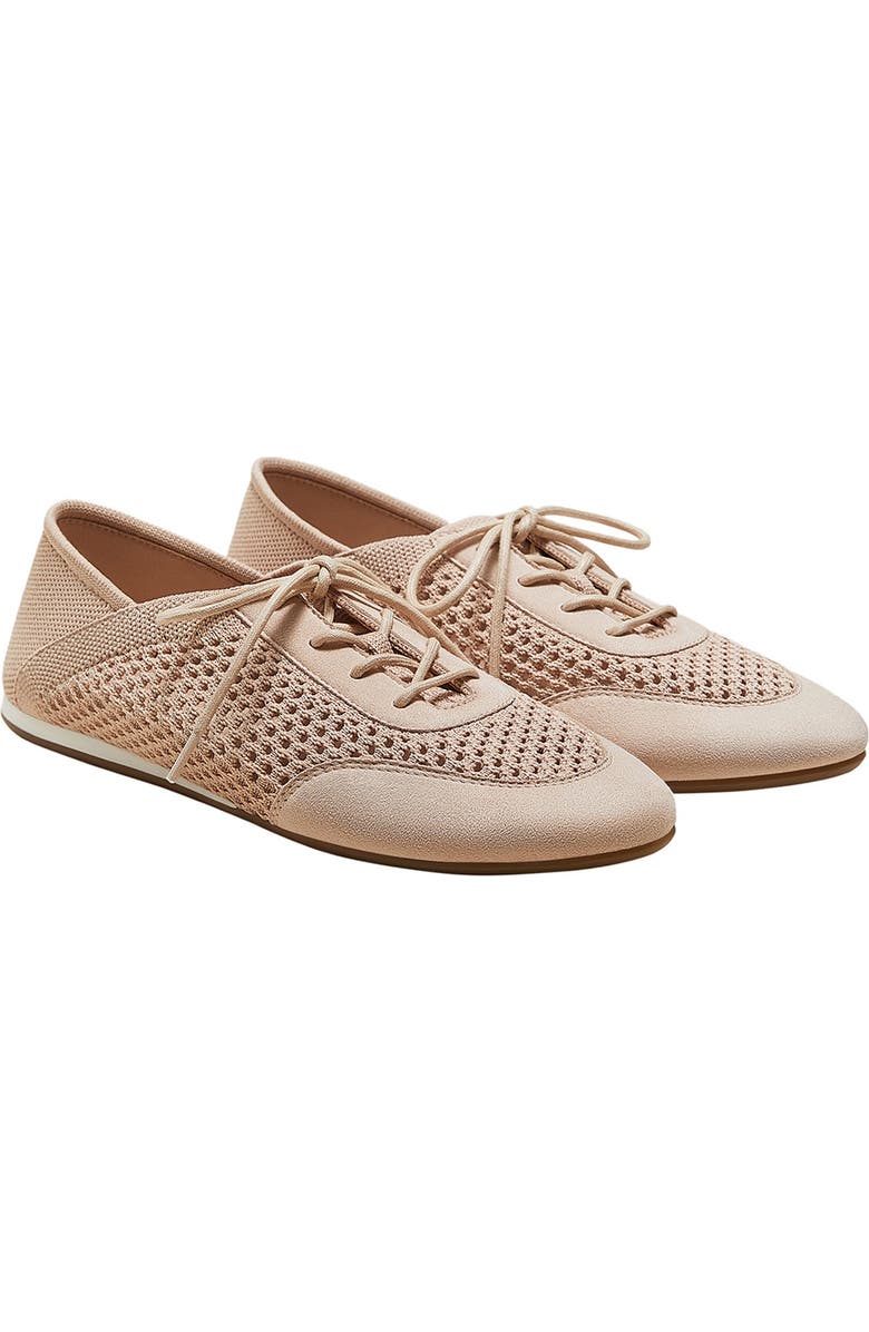 Round-Toe Lace-Up Mesh Sneakers