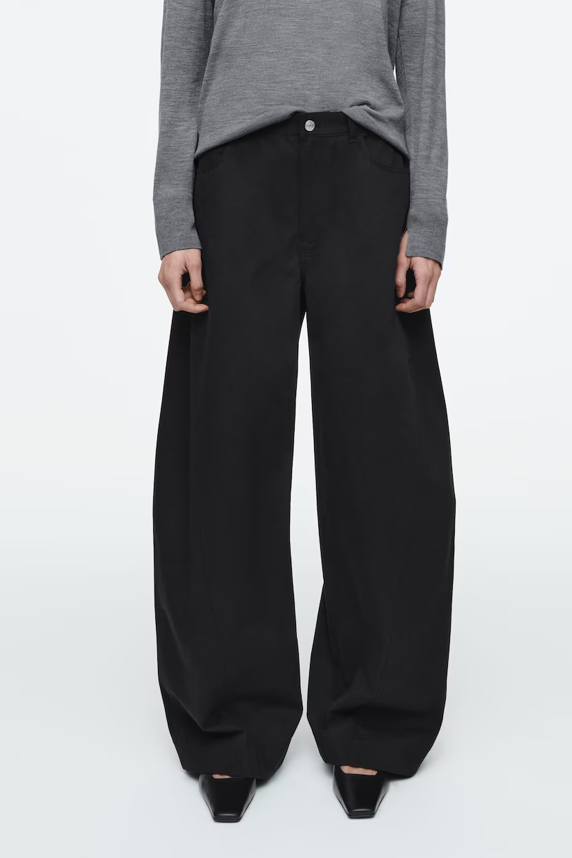 COS, Deconstructed Cotton Barrel-Leg Pants 