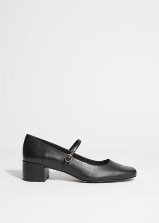 Mary-Jane Leather Pumps