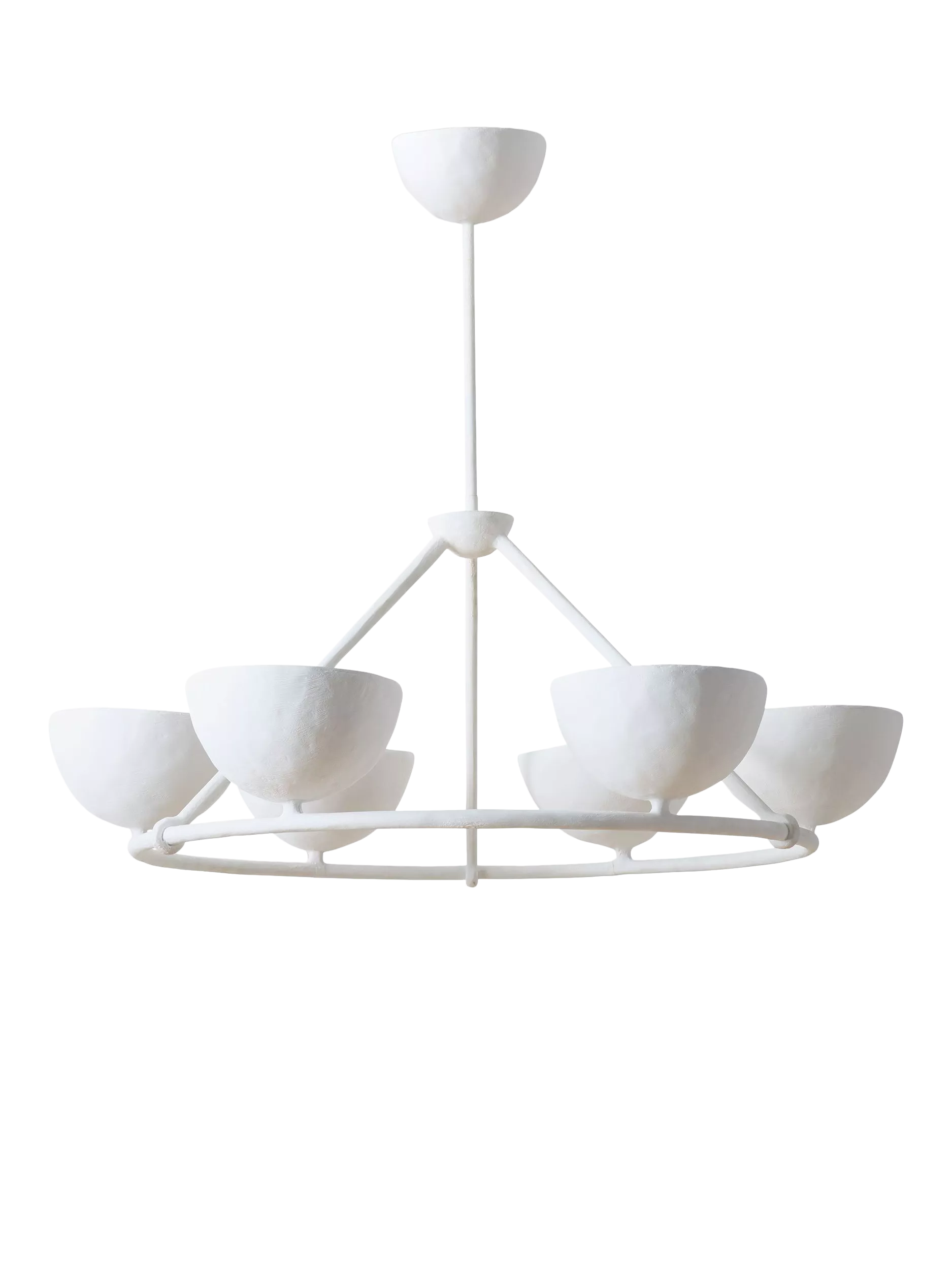 West Elm Florent 6 Arm Ceiling Light, White Natural