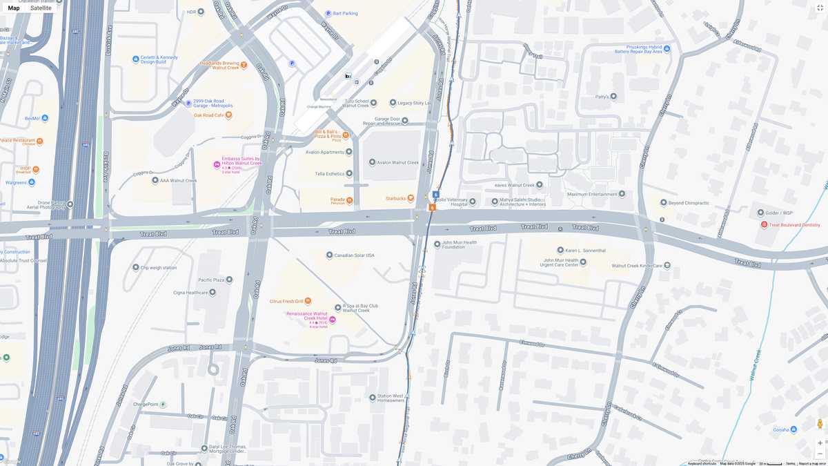 A Google Maps map view showing GPS location data for a workout, with the COROS APEX 4 (orange line) and Garmin Forerunner 970 (blue line) showing how their dual-band GPS tracking compares.