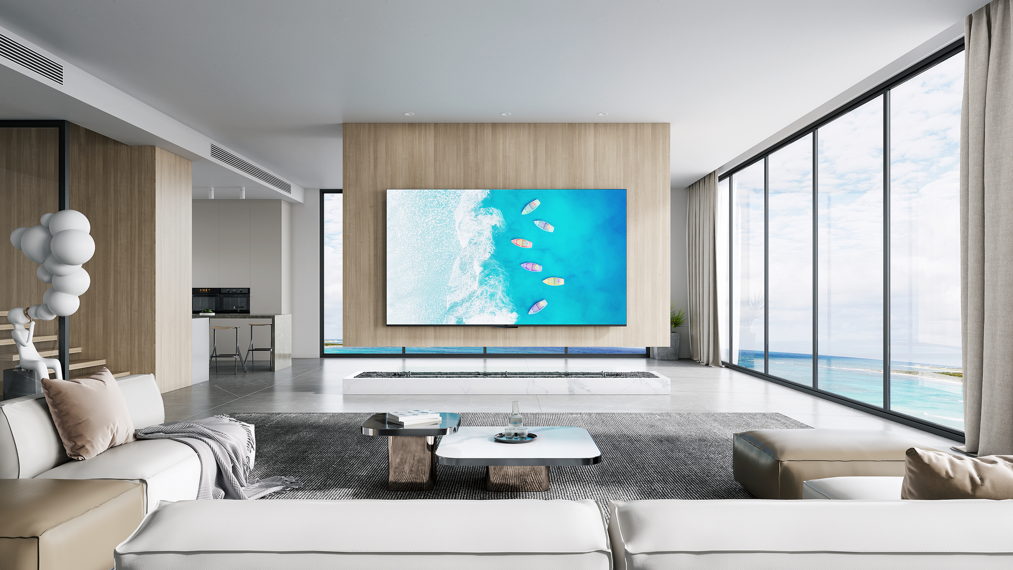 A TCL C835 TV wall mounted