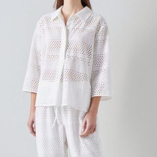 Edie White Broderie Anglaise Shirt