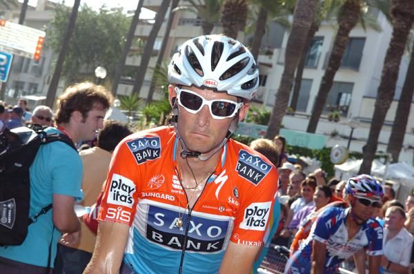 Frank Schleck (Saxo Bank) said goodbye to his brother and teammate Stuart O'Grady, who were kicked off the race by team boss Bjarne Riis for paryting late