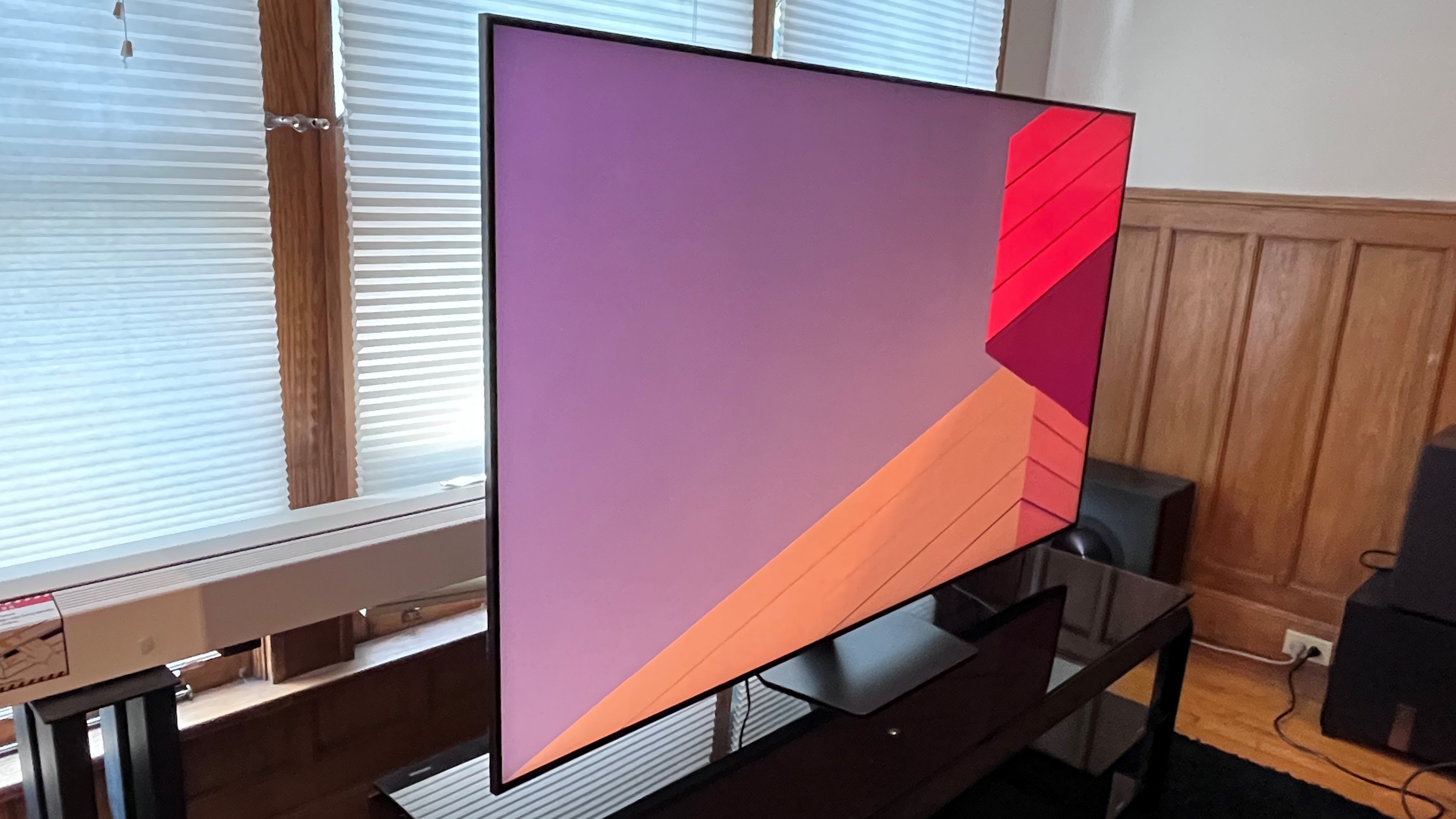 Samsung QN90C TV shown from angle