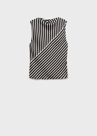 Striped Perkins-Neck Blouse - Women | Mango United Kingdom