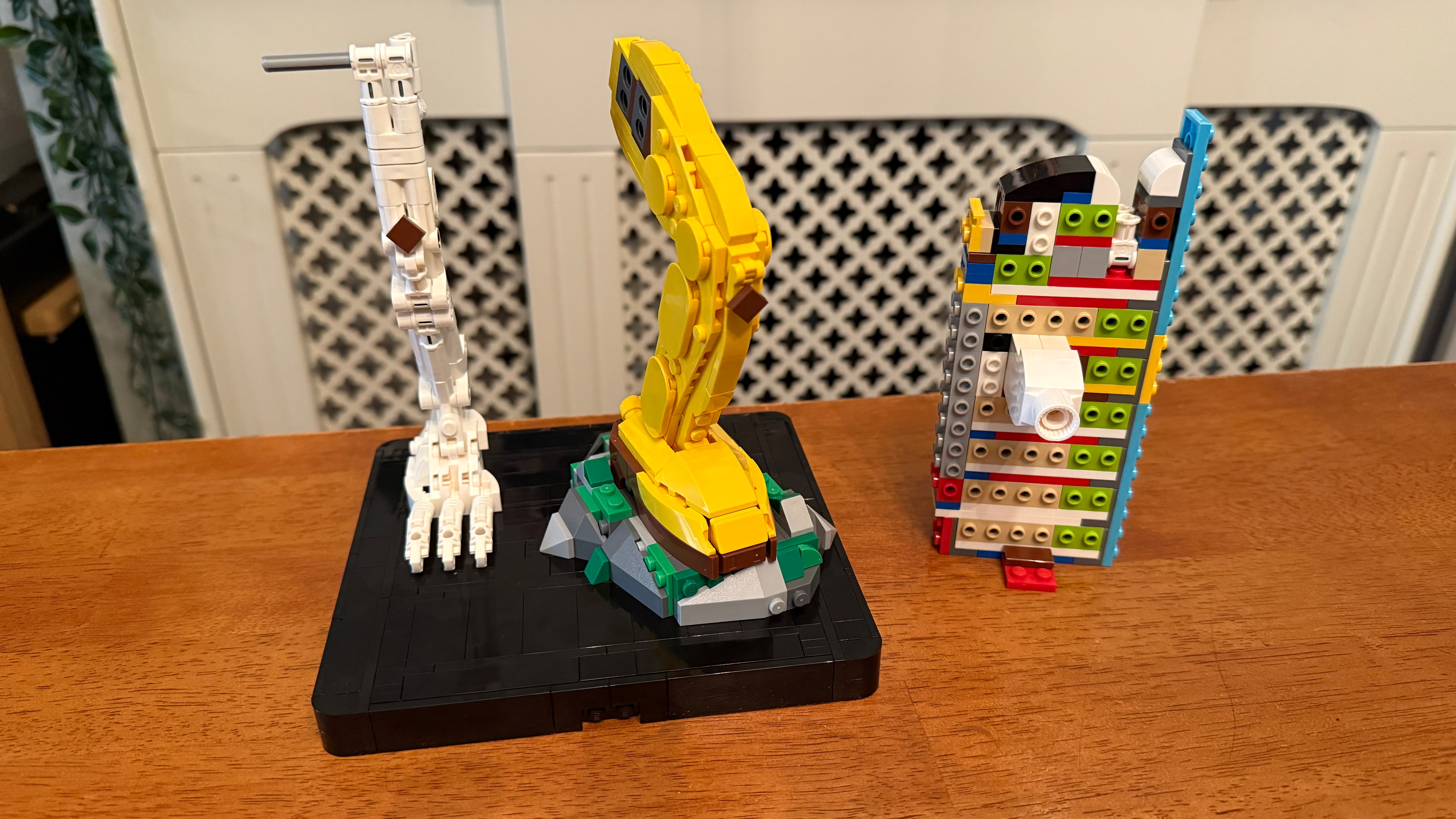 The Lego Fortnite Peely Bone (77072) set partially constructed