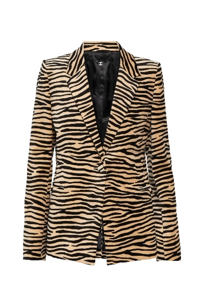 RABANNE Animal-print cotton blazer