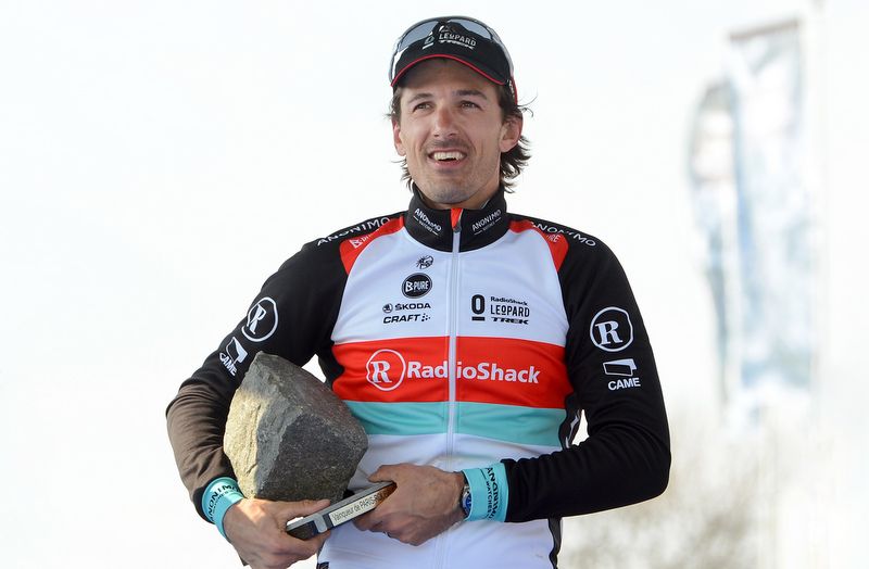Fabian Cancellara with his third career monument in 2013 after completing the second Flanders-Roubaix double of his career