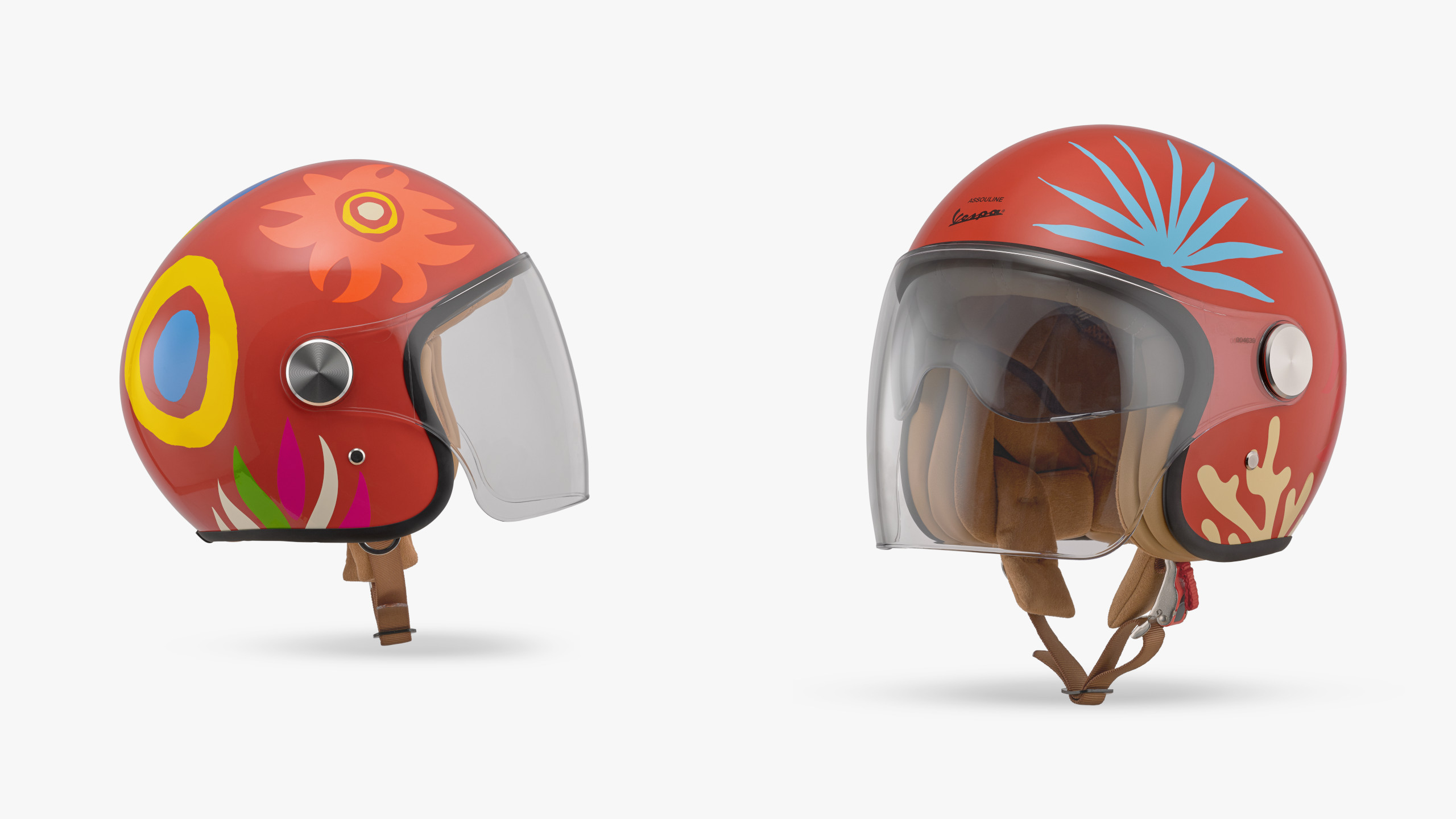 The special edition helmets released as part of the Assouline x Vespa Collaboration