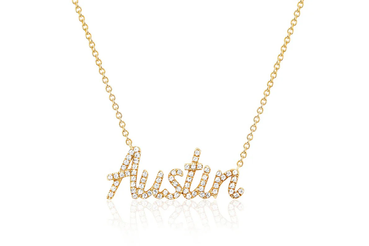 EF Collection, Diamond Script Name Necklace