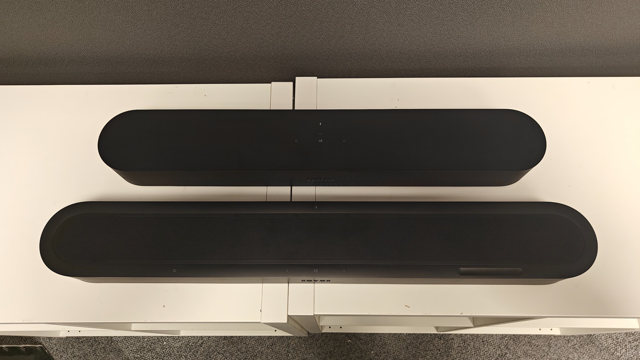 Sonos Beam Gen 2 and Sonos Beam Ultra side by side