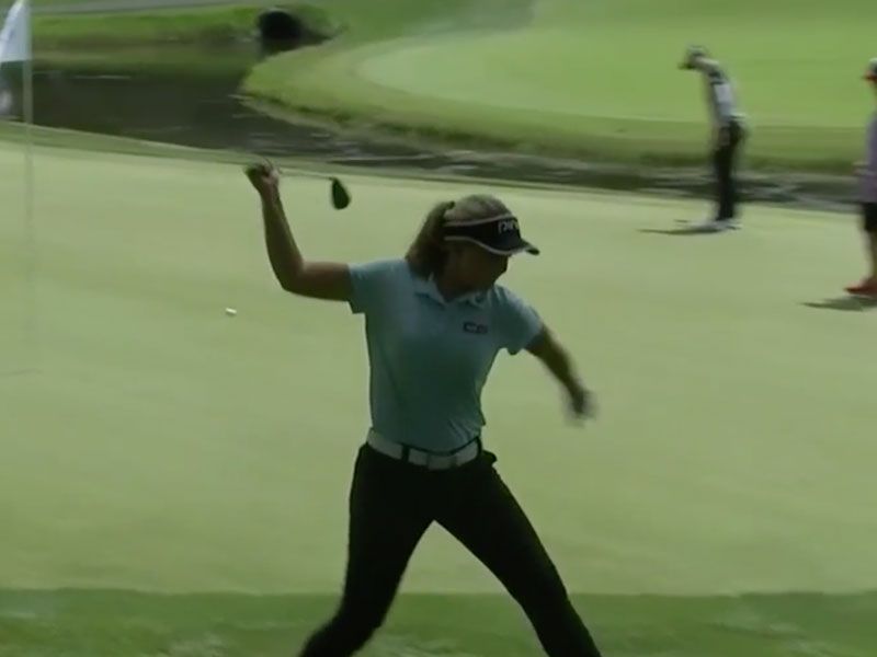 Brooke Henderson Smashes Club In Half