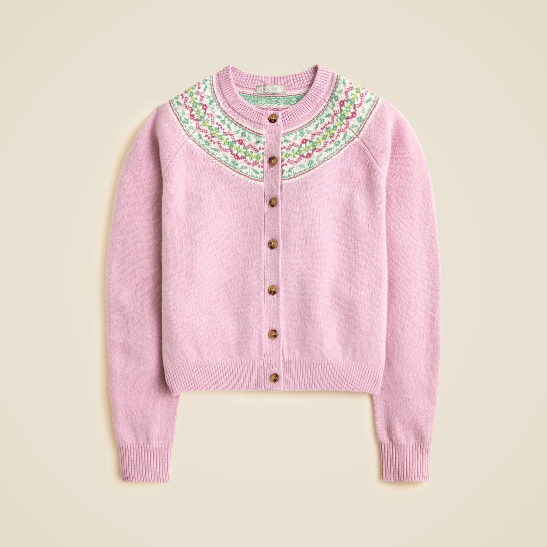 Classic Fair Isle Cardigan in Vintage Wool