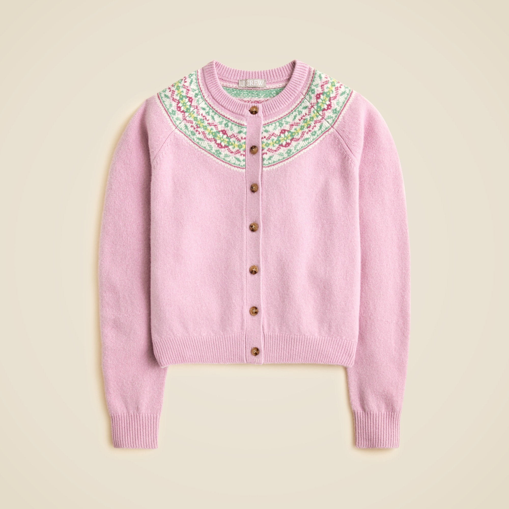 Classic Fair Isle Cardigan in Vintage Wool