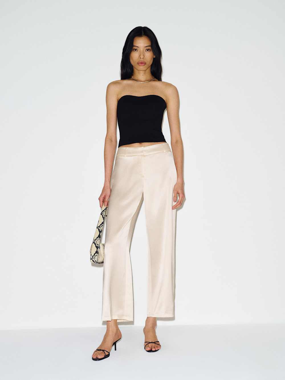 Gisele Satin Low Rise Cropped Pant