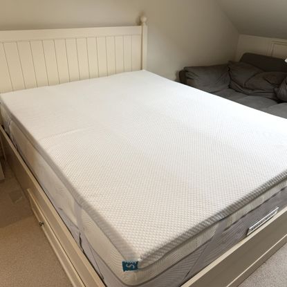 The Simba Cool Foam Mattress Topper being review at home