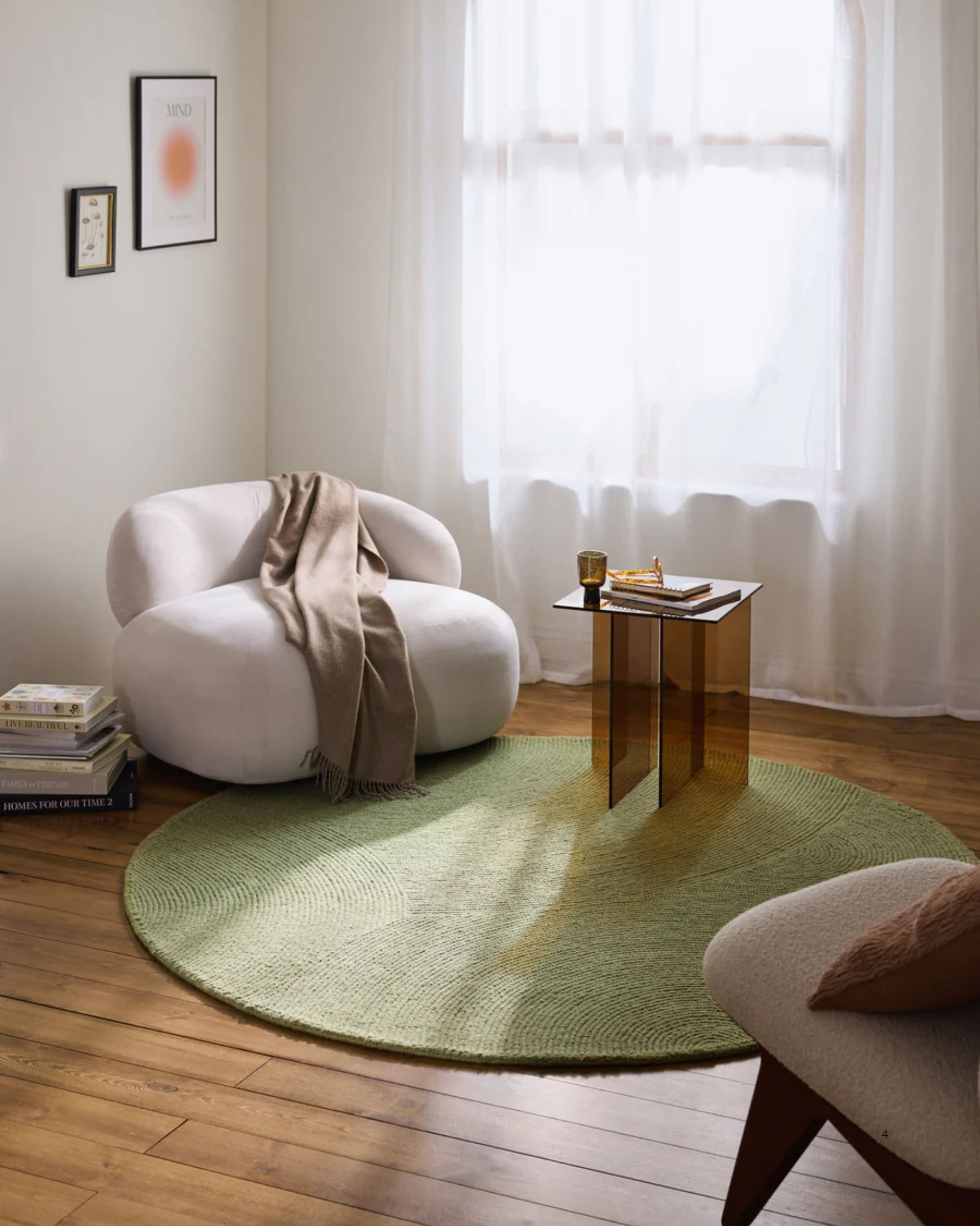 Westwing Collection, Round Hand-Tufted Wool Rug