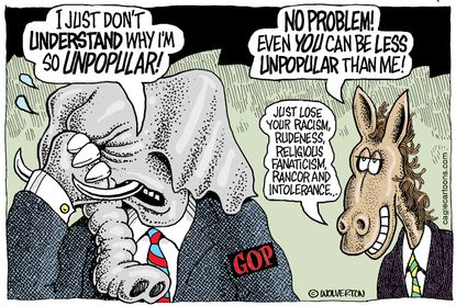 Political cartoon U.S. GOP Unpopularity 2016
