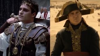 Joaquin Phoenix in Gladiator and in Napoleon, side by side