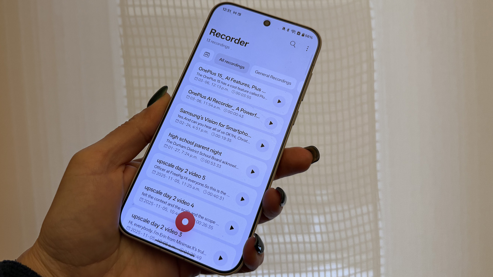 OnePlus 15 AI Recorder app