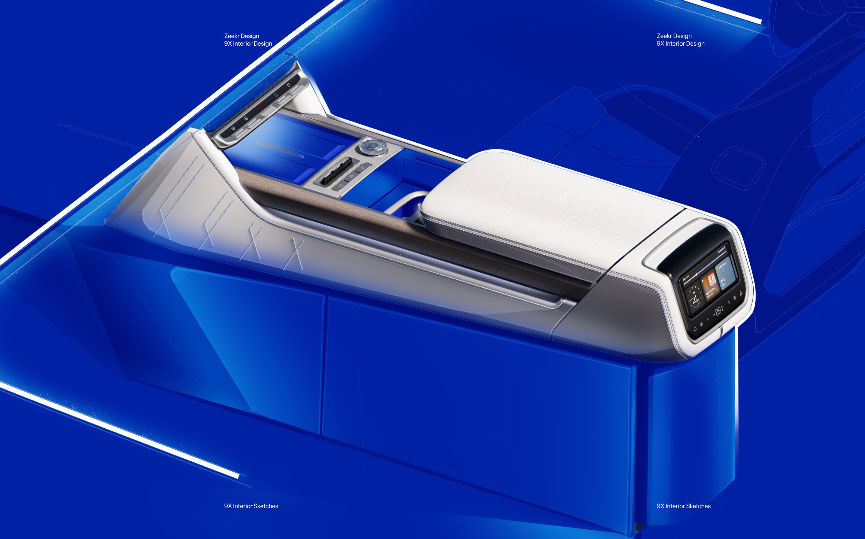 Interior sketch of the Zeekr 9X